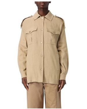 Alberta Ferretti Jassen ,Linnen Linnen-Viscose Stretch Jasje - Naturel
