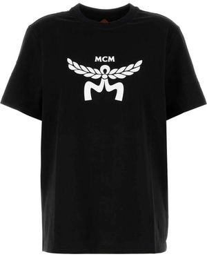 MCM Klassisches schwarzes baumwoll-t-shirt