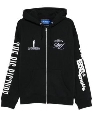 AWAKE NY Hoodies & Sweatvesten ,Zwart ,Katoen Serif Hooded Sweatshirt