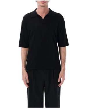 Roberto Collina Tops ,Zwart ,Katoen Over Polo