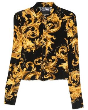 Versace Jeans Couture Overhemden ,Zwart ,Barocco Print Shirt