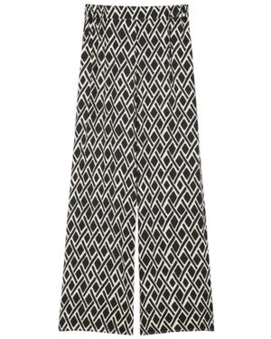 Pennyblack Bedruckte Viskose-Twill-Hose Mit Lockerer Passform - Grau