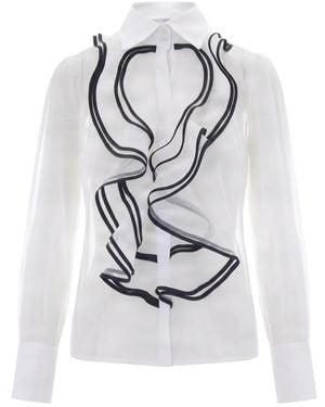 Elisabetta Franchi Overhemden ,Wit ,Blouses - Grijs