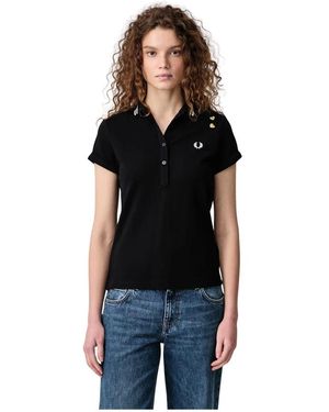 Fred Perry Tops ,Zwart ,Katoen Tipped Polo Shirt