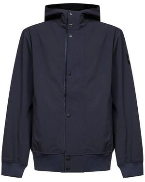 Stone Island Jassen ,Blauw ,Polyester Soft Shell-R Jas