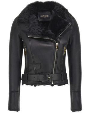 Roberto Cavalli Leather Jackets - Black