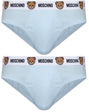 Moschino Cotton Briefs Zweierpack - Blau