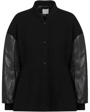TOTEME Jassen ,Zwart ,Wol Varsity Wool Jacket