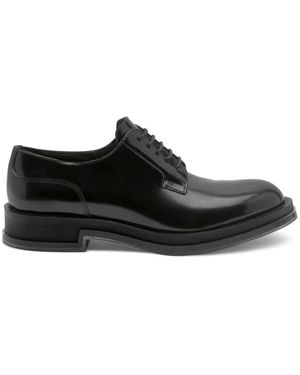 McQueen Schwarze Leder Derby Schnürschuhe