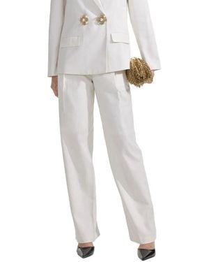 Self-Portrait Straight Pants - Gray