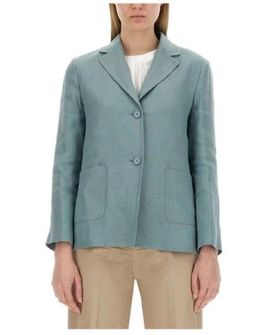 Max Mara Jassen ,Blauw ,Leer Socrates Single-Breasted Blazer