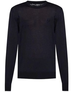 Dolce & Gabbana Mitternachtsblaues Bestickter Pullover