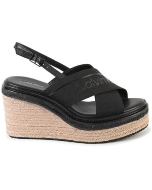 Calvin Klein Schwarze Keil Espadrille Sandalen