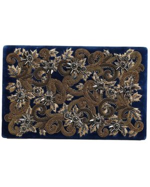 Dolce & Gabbana Bestickte Samt-Clutch - Mettallic