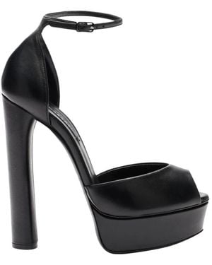 Casadei Flora Plateau-Sandalen Aus Leder - Schwarz