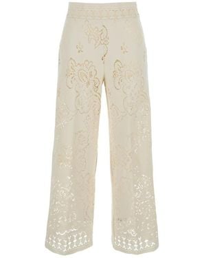 Semicouture Wide Trousers - Neutro