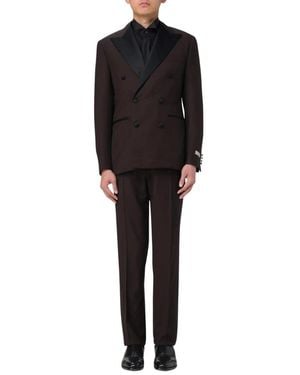 Canali Double Breasted Suits - Black