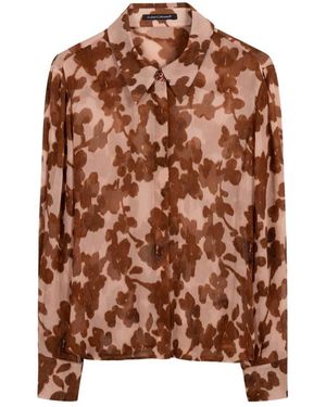 Luisa Cerano Overhemden ,Veelkleurig ,Bloesemprint Blouse - Bruin