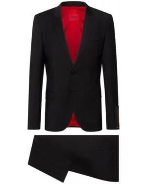 HUGO Single Breasted Suits - Black