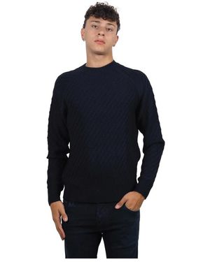 AT.P.CO Blauer Diagonaler Strickpullover