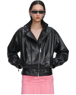Self-Portrait Leather Jackets - Black