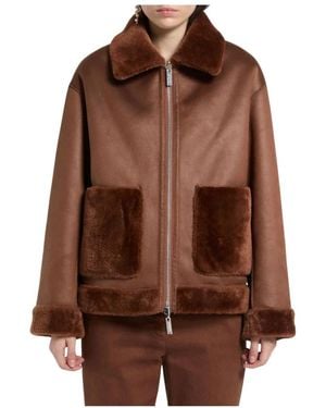 Marella Faux Fur & Shearling Jackets - Brown