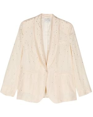 forte_forte Habotai-Seiden- Und Kristalljacke - Natur
