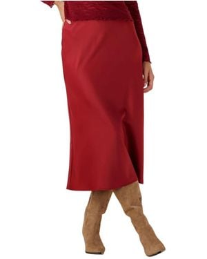 Y.A.S Y.A. ,Rokken ,Rood ,Polyester Rode Midi Rok Voor Stijlvolle Seizoenen