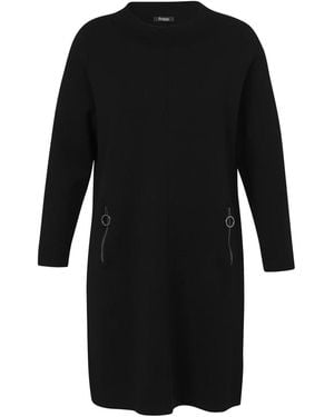 FRAPP Kleid Rundhals 1/1 Arm - Schwarz