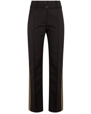 Dries Van Noten Rechte Wollen Broek - Zwart
