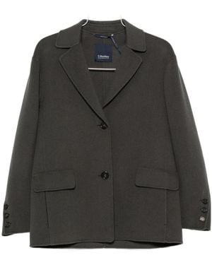 Max Mara Jassen ,Grijs ,Wol Smmelfi Enkele Rij Knopen Blazer