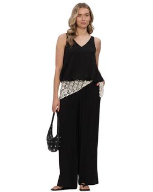 EDITED Overhemden ,Zwart ,Linnen Zoja Peplum Top