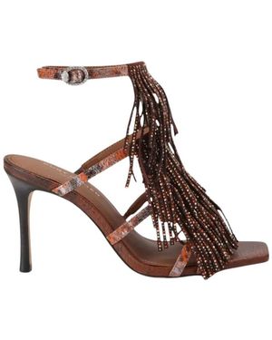 Kurt Geiger Schoenen ,Bruin ,Fringe Sandal 90