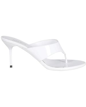 Paris Texas Heeled Mules - White