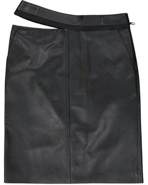 スカート FENDI Black Leather Skirt Fendi Leather Midi Skirt With Cut Out In Black | ModeSens