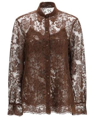 Ermanno Scervino Overhemden ,Bruin ,Kant Blouse