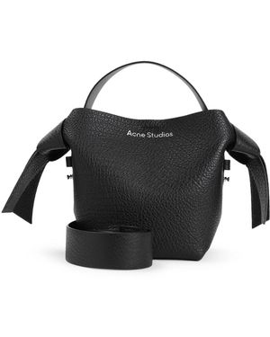 Acne Studios Gegranuleerde Leren Handtas - Zwart