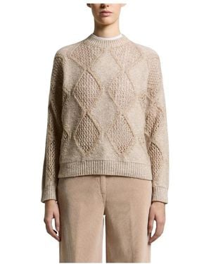 Peserico Argyle Strickpullover Mit Rundhalsausschnitt - Natur