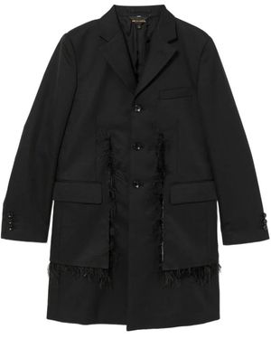 Comme des Garçons Jassen ,Zwart ,Wol Coating Met Veren