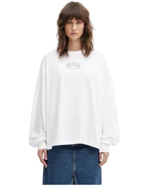 Ganni Long Sleeve Tops - Blanco