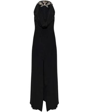 Versace Seidenkleid Mit Schimmernden Verzierungen - Schwarz