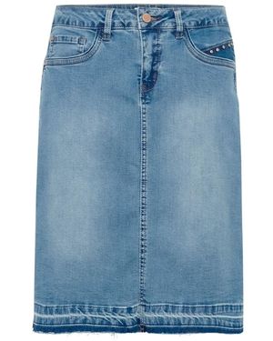 Cream Denim Skirts - Blu