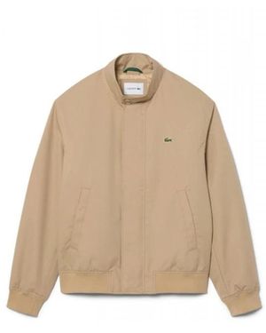 Lacoste Wasserabweisende Twill Harrington Jacke - Natur
