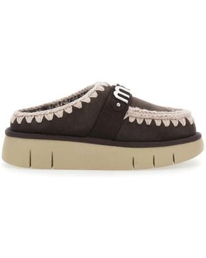 Mou Schoenen ,Bruin ,Bruine Sandalen Met Logo Print