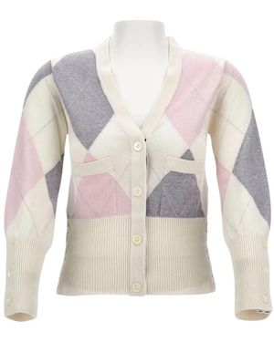 Thom Browne V-Hals Cardigan - Grijs