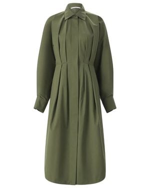 Givenchy Lange Mouw Midi Overhemdjurk - Groen