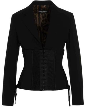 Dolce & Gabbana Corset Blazer Jas - Zwart