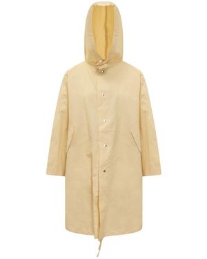 Jil Sander Jassen ,Geel ,Katoen Logo Print Drawstring Coat - Metallic