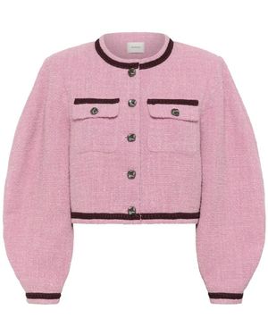 Gestuz Jassen ,Roze ,Chiffon Korte Lila Chiffon Jas Met Zakken