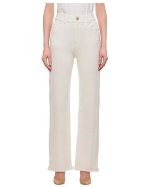 Barrie Denim Broek Met Franjes - Wit